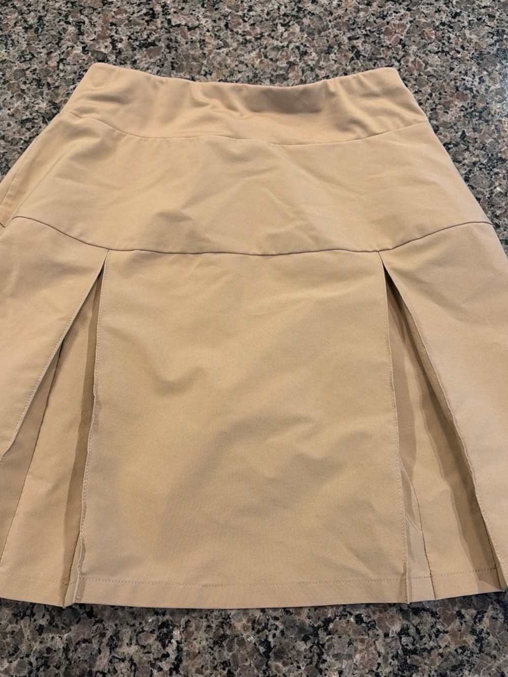 Lands' End Tan Pleated Mini Skirt